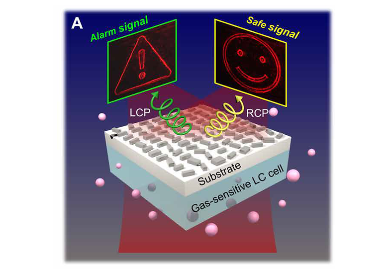 Holographic Metasurface Gas Sensors for Instantaneous Visual Alarm